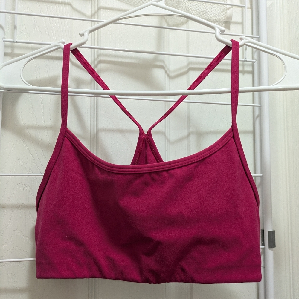 Vuori Raspberry Pink Strappy Sports Bra